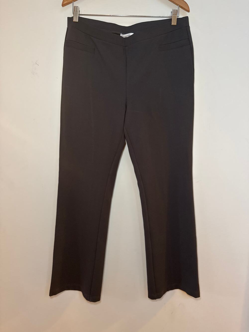 Symphony by a.f Pull on Pants Ponte Knit Bootcut Elastic Waist Comfort Large